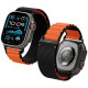 Juoda / oranžinė apyrankė Apple Watch 8 / 9 / 10 / 11 / 12 / SE / Ultra (44 / 45 / 46 / 49 mm) laikrodžiui "Spigen WBF1 Band
