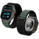 Juoda / žalia apyrankė Apple Watch 8 / 9 / 10 / 11 / SE / ULTRA (44 / 45 / 46 / 49 MM) laikrodžiui "Spigen WBF1 Band"