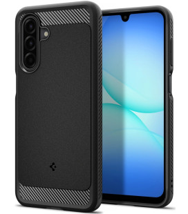 Matinis juodas dėklas Samsung Galaxy A17 / A18 4G / 5G telefonui "Spigen Rugged Armor"