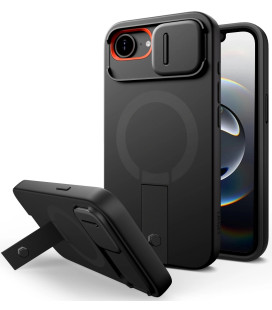 Juodas / oranžinis dėklas Apple iPhone 16E / 17E telefonui "Tech-Protect Kevlar Aura Magsafe"