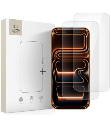 Apsauginis grūdintas stiklas Apple iPhone 16 Pro / 17 / 17 Pro / 18 Pro telefonui "Tech-Protect Glass Fit+ 2-Pack"