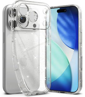 Skaidrus dėklas su blizgučiais Apple iPhone 17 Pro Max telefonui "Ringke Air Glitter"