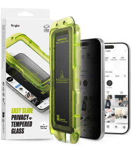 (Privacy) apsauginis grūdintas stiklas Apple iPhone 17 Pro Max telefonui "Ringke Easy Slide 2-Pack"