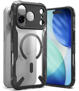 Juodas / skaidrus dėklas Apple iPhone 17 Pro telefonui "Ringke Fusion X Magnetic Magsafe"