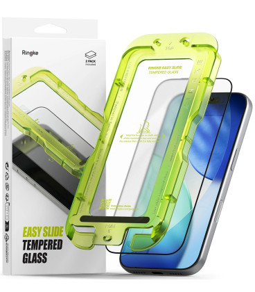 Apsauginis grūdintas stiklas Apple iPhone 17 Pro / 18 Pro telefonui "Ringke Easy Slide 2-Pack"