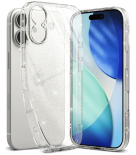 Skaidrus dėklas su blizgučiais Apple iPhone 17 telefonui "Ringke Air Glitter"