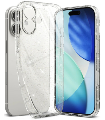 Skaidrus dėklas su blizgučiais Apple iPhone 17 telefonui "Ringke Air Glitter"