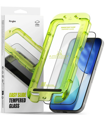 Apsauginis grūdintas stiklas Apple iPhone 17 telefonui "Ringke Easy Slide 2-Pack"