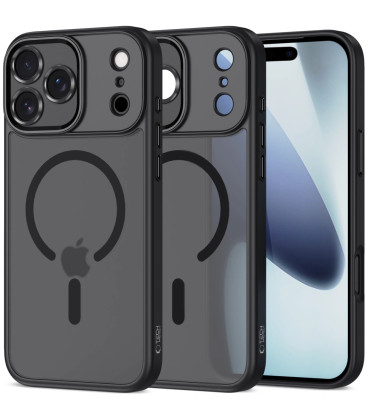 Matinis juodas dėklas Apple iPhone 17 Pro Max telefonui "Tech-Protect MagCam Magsafe"