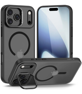 Matinis juodas dėklas Apple iPhone 17 Pro telefonui "Tech-Protect MagStand Magsafe"