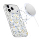 Skaidrus dėklas su gėlėmis Apple iPhone 17 Pro telefonui "Tech-Protect Flexair Magsafe Spring Flowers"