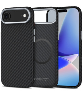 Juodas / sidabrinės spalvos dėklas Apple iPhone Air telefonui "Tech-Protect ION Carbon Magsafe"