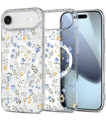 Skaidrus dėklas su gėlėmis Apple iPhone Air telefonui "Tech-Protect Flexair Magsafe Spring Flowers"