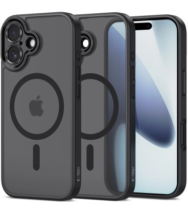 Matinis juodas dėklas Apple iPhone 17 telefonui "Tech-Protect MagCam Magsafe"