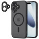 Matinis juodas dėklas Apple iPhone 17 telefonui "Tech-Protect MagCam Magsafe"