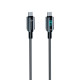 Juodas USB-C - USB-C QC4.0 PD 5A 100W Digital 120cm laidas "Forcell F-ENERGY C277"