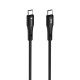 Juodas USB-C - USB-C QC4.0 PD 3A 60W Silicone 100cm laidas "Forcell F-ENERGY C344"