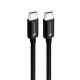 Juodas USB-C - USB-C QC4.0 PD 3A 60W 300cm laidas "Forcell F-ENERGY C338"