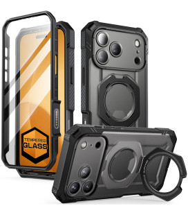 Juodas dėklas Apple iPhone 17 Pro Max telefonui "Supcase UB Grip Pro MAG Magsafe"