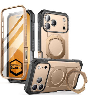 Auksinės spalvos dėklas Apple iPhone 17 Pro Max telefonui "Supcase UB Grip Pro MAG Magsafe"