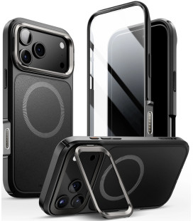 Juodas dėklas Apple iPhone 17 Pro Max telefonui "Supcase IBLSN Ares Flip MAG Magsafe"