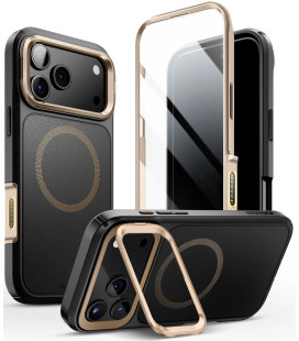 Juodas / auksinės spalvos dėklas Apple iPhone 17 Pro Max telefonui "Supcase IBLSN Ares Flip MAG Magsafe"
