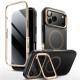 Juodas / auksinės spalvos dėklas Apple iPhone 17 Pro Max telefonui "Supcase IBLSN Ares Flip MAG Magsafe"