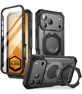 Juodas dėklas Apple iPhone 17 Pro telefonui "Supcase UB Grip Pro MAG Magsafe"