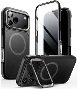 Juodas dėklas Apple iPhone 17 Pro telefonui "Supcase IBLSN Ares Flip MAG Magsafe"