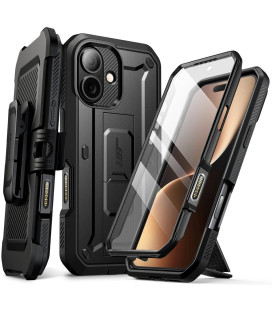 Juodas dėklas Apple iPhone 17 telefonui "Supcase Unicorn Beetle Pro"