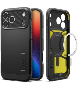 Juodas dėklas Apple iPhone 17 Pro Max telefonui "Spigen Tough Armor T MAG Magsafe"