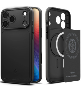 Juodas dėklas Apple iPhone 17 Pro telefonui "Spigen Thin Fit MAG Magsafe"