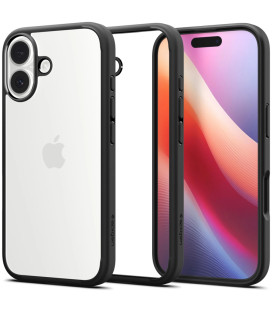 Matinis juodas / skaidrus dėklas Apple iPhone 17 telefonui "Spigen Ultra Hybrid"