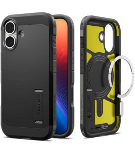 Juodas dėklas Apple iPhone 17 telefonui "Spigen Tough Armor T MAG Magsafe"