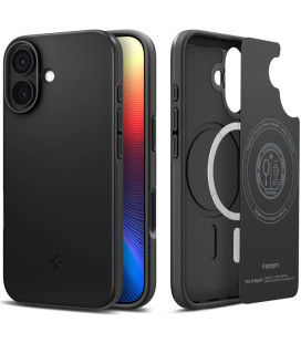 Juodas dėklas Apple iPhone 17 telefonui "Spigen Thin Fit MAG Magsafe"