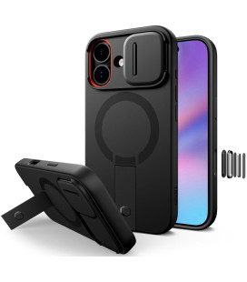 Juodas dėklas Apple iPhone 17 telefonui "Tech-Protect Kevlar Aura Magsafe"
