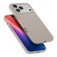 Pilkas (Stone) silikoninis dėklas Apple iPhone 17 Pro Max telefonui "Spigen Silicone Fit MAG Magsafe"