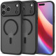Matinis juodas dėklas Apple iPhone 17 Pro Max telefonui "Spigen Ultra Hybrid MAG Magsafe"