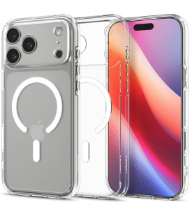 Skaidrus (Baltas) dėklas Apple iPhone 17 Pro telefonui "Spigen Ultra Hybrid MAG Magsafe"