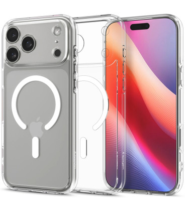 Skaidrus (Baltas) dėklas Apple iPhone 17 Pro telefonui "Spigen Ultra Hybrid MAG Magsafe"