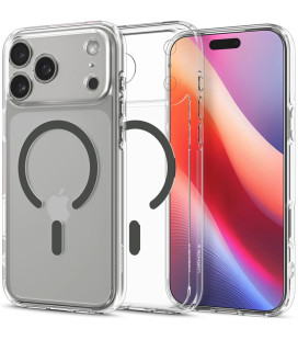 Skaidrus (Graphite) dėklas Apple iPhone 17 Pro telefonui "Spigen Ultra Hybrid MAG Magsafe"