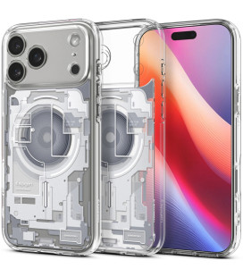 Dėklas Apple iPhone 17 Pro telefonui "Spigen Ultra Hybrid MAG Magsafe Zero One White"