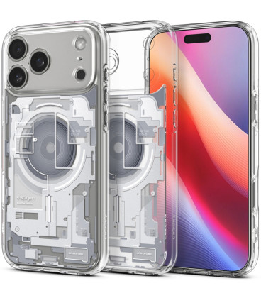 Dėklas Apple iPhone 17 Pro telefonui "Spigen Ultra Hybrid MAG Magsafe Zero One White"