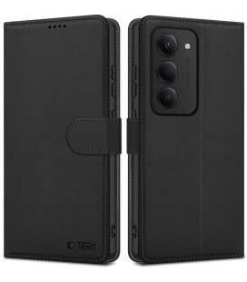 Juodas atverčiamas dėklas Xiaomi Redmi 15 4G / 5G telefonui "Tech-Protect Wallet"