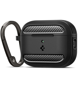 Juodas dėklas Apple Airpods Pro 3 ausinėms "Spigen Rugged Armor"