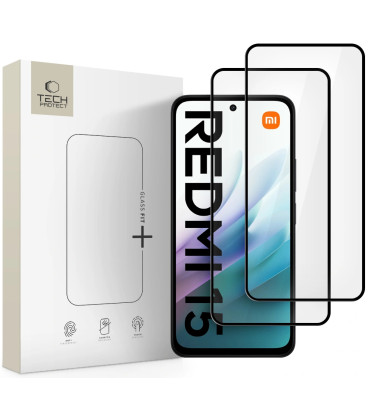 Apsauginis grūdintas stiklas Xiaomi Redmi 15 4G / 5G telefonui "Tech-Protect Glass Fit+ 2-Pack"