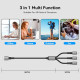 Pilkas laidas USB - (Lightning + Type-C + MicroUSB) 3A 120cm "Tech-Protect Ultraboost DNA 3in1"