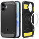 Matinis juodas dėklas Apple iPhone 17 telefonui "Spigen Rugged Armor Mag Magsafe"