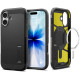 Juodas dėklas Apple iPhone 17 telefonui "Spigen Tough Armor T MAG Magsafe"