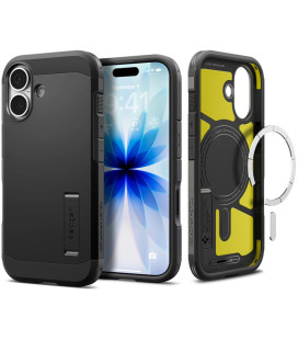 Juodas dėklas Apple iPhone 17 telefonui "Spigen Tough Armor T MAG Magsafe"